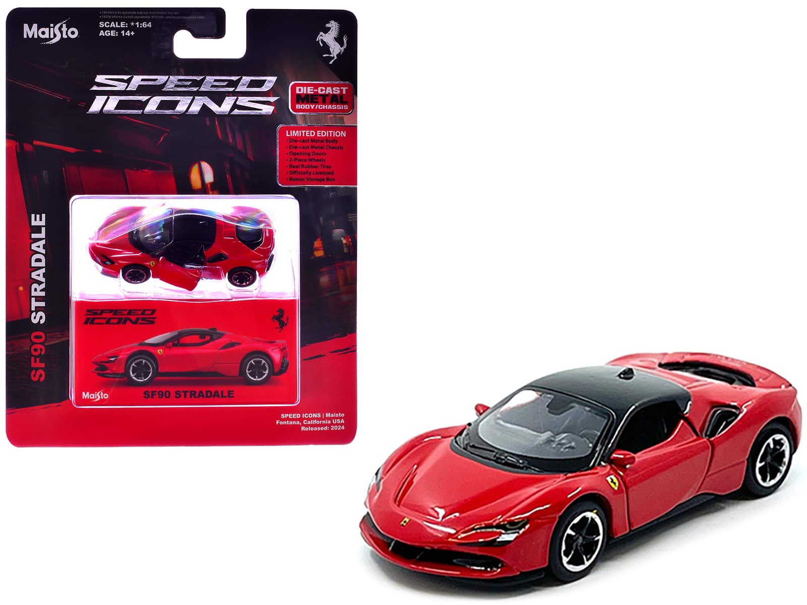 "Ferrari SF90 Stradale Red with Black Top ""Speed Icons"" Series 1/64 Diecast Model Car by Maisto" price history on PriceWatchPro