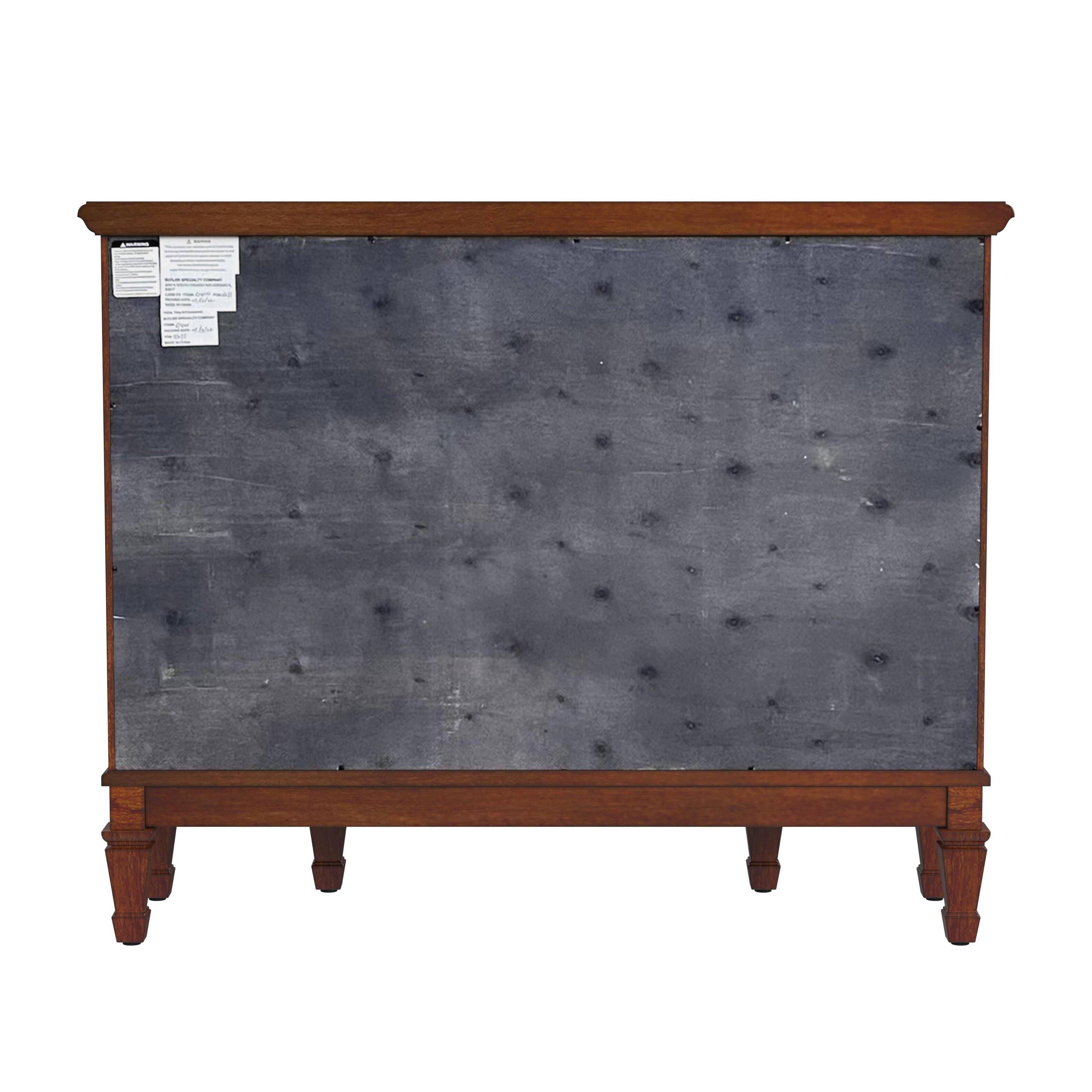Alt View 3. Butler Specialty - Sheffield 40 in. W Demilune Wood 3 Drawer 2 Door Accent Cabinet - Medium Brown.