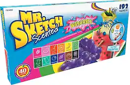 Mr. Sketch - Scented Washable Markers, Chisel Tip, 192/Pack - Assorted