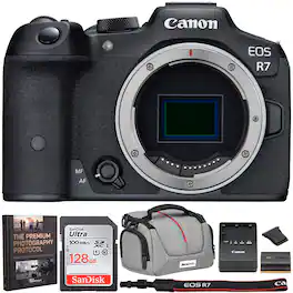 Bundle - Canon - EOS R7 Mirrorless APS-C Camera Body, 4K, 32.5 MP 5137C002 + Accessories