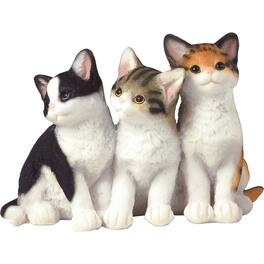 FC Design - 3.5"H Wabansia Tuxedo and Tabby Cats Sitting Side by Side Cats Figurine Statue Desk Tabletop Home Decor Gift - Multi-Color