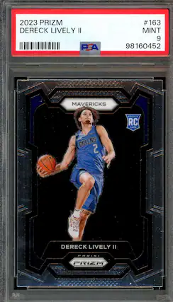 2023 PRIZM DERECK LIVELY II PSA #163 MINT 9 98160452 MAVERICKS ROOKIE RC CARD L DALLAS 2 7.9,2 DERECK LIVELY II PANINI PRIZM PSA