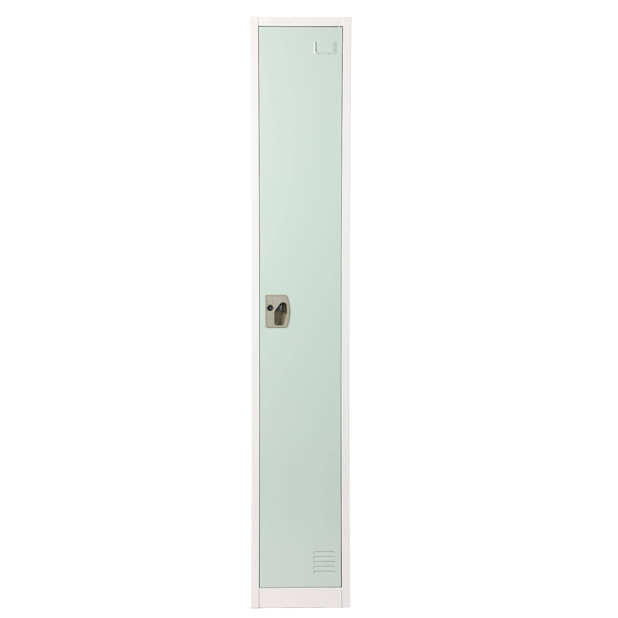 AdirOffice - Storage Locker 629-Series 72" H 1-Tier Steel Key Lock 2-Shelf Locker with Key Lock - Misty Green
