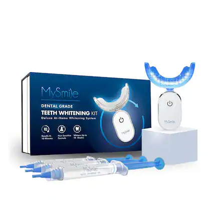 MySmile
DENTAL GRADE
TEETH WHITENING KIT
Deluxe At-Home Whitening System
- Results In 10 Minutes
- Non Sensitive Formula
- Whitens Up to 10 Shades
MySmile
TEETH WHITENING GEL