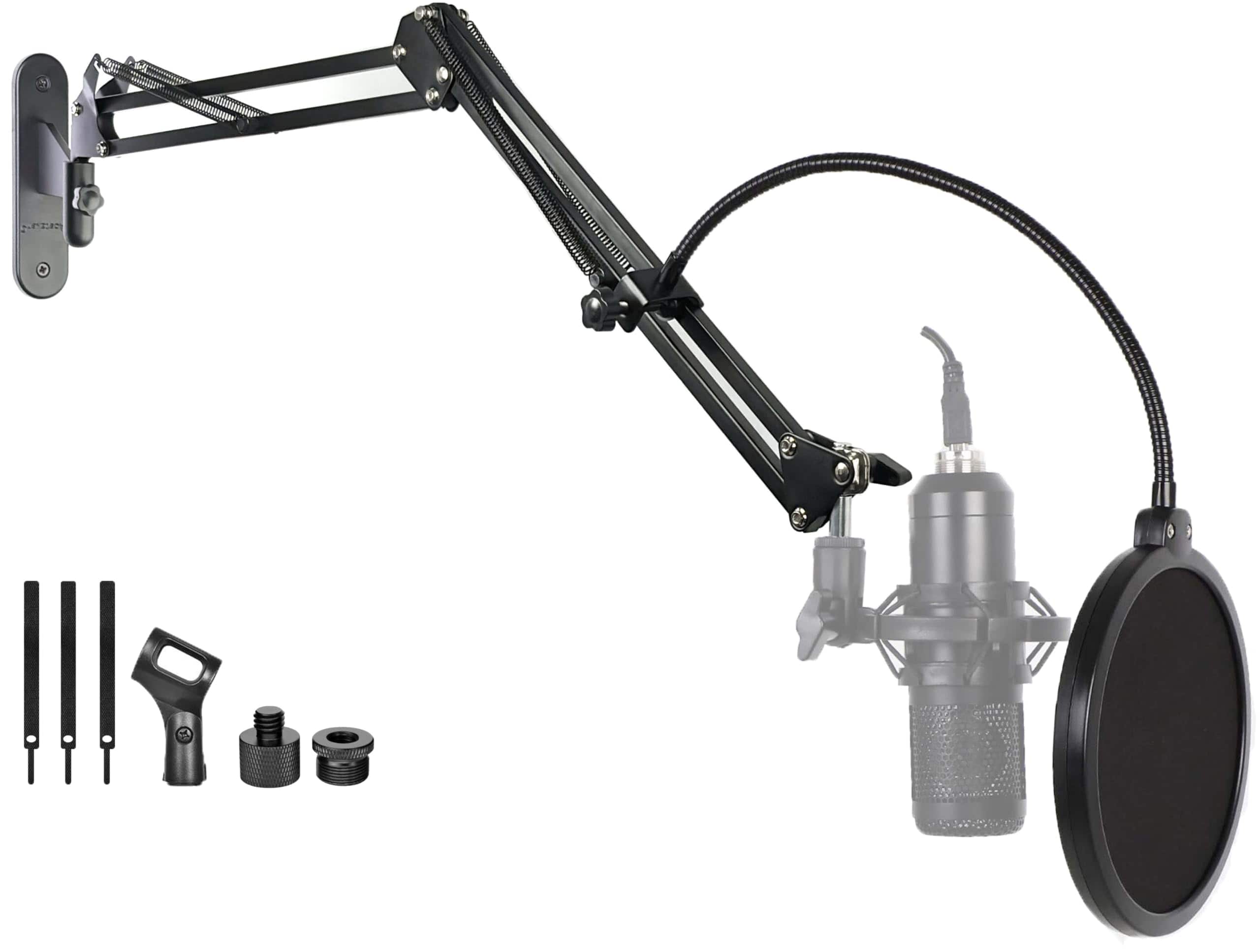 Fabibe - Upgrade Mic Wall Mount Microphone Boom Arm Stand Holder For Blue Shure Rode Broadcasting Voice-over Sound