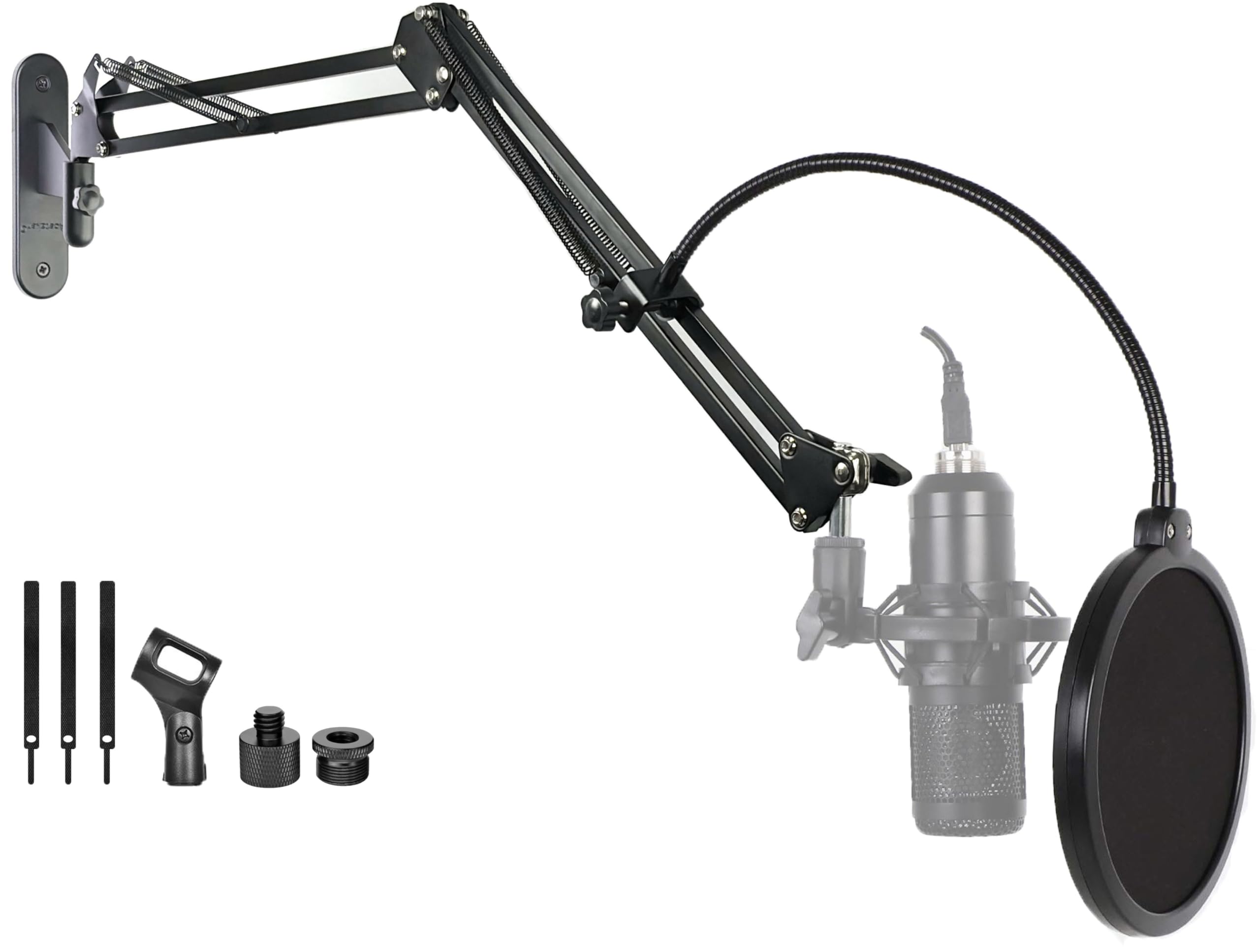 Fabibe - Upgrade Mic Wall Mount Microphone Boom Arm Stand Holder For Blue Shure Rode Broadcasting Voice-over Sound