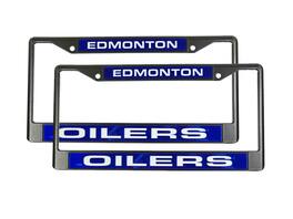 Rico Industries - Edmonton Oilers Black Metal License Plate Frame Set of 2 for your car, truck or SUV - Multi