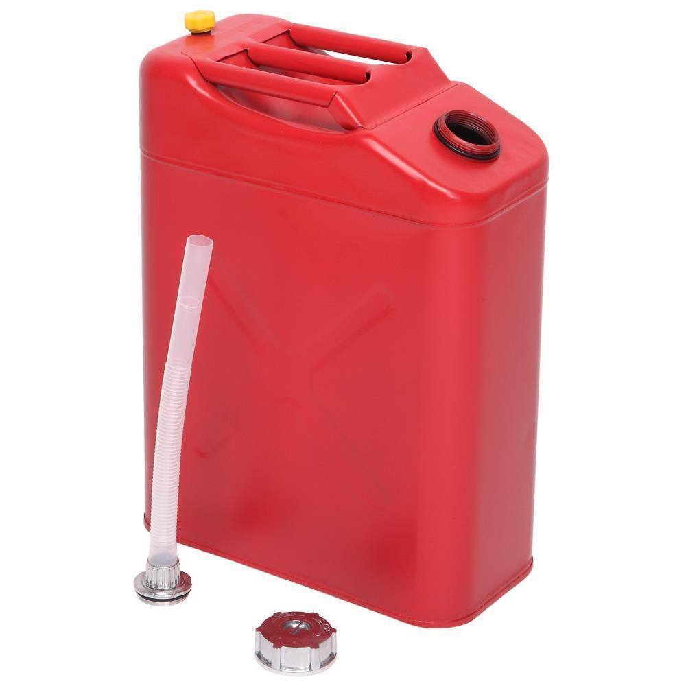 Front. Winado - 5 Gallon Jerry Can 20L Gas Fuel Can Large Capacity Fuel Gasoline Backup Steel Tank with Spout - Red.