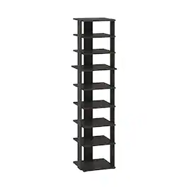 Furinno - Compact 9-Tier Vertical Space Saving Free Standing Shoe Tower, Shoe Rack for Closet Entryway - Espresso