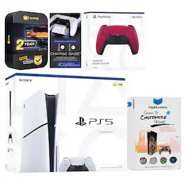 Playstation 5 Slim Disc with Extra Controller, Charging Dock and MightySkins Decal Voucher + 2 Year CPS - PlayStation 5