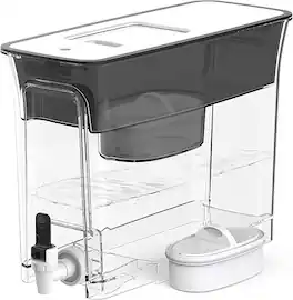 Waterdrop - WFD-40L Water Filter Dispenser, 35-Cup Slim Water Filter Pitcher, with 1+1 Filters - Black