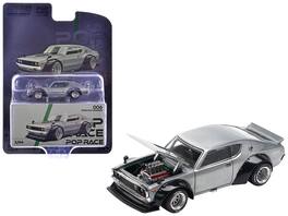Skyline KPGC110 "Kenmeri" RHD (Right Hand Drive) Raw Metal "Enigma Exclusive Edition" 1/64 Model Car by Pop Race