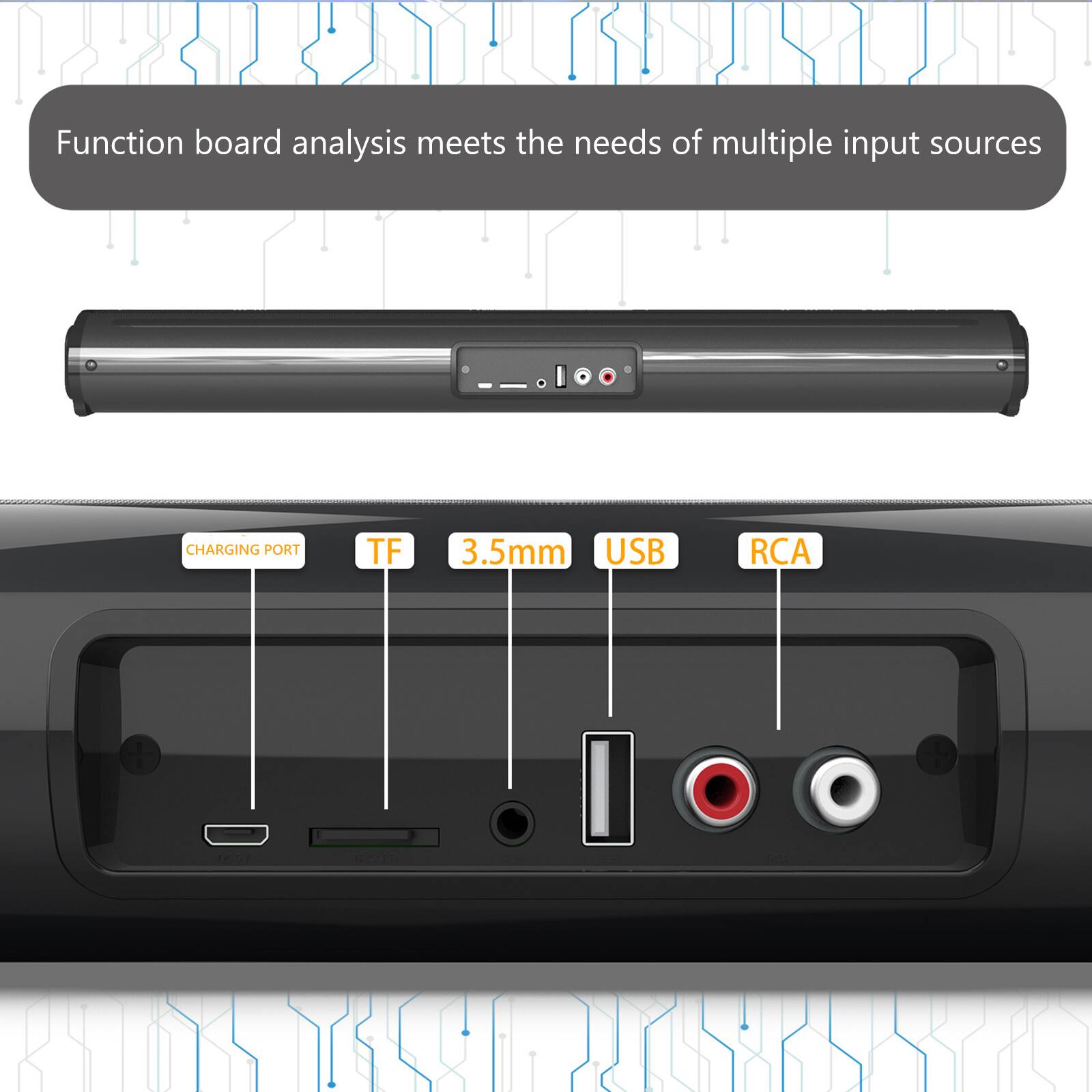 Alt View 4. Topteng - BS-10 2.0 Channel Home Theater Soundbar with Wireless Subwoofer, 3D Surround & TWS Pairing - Black - Black.