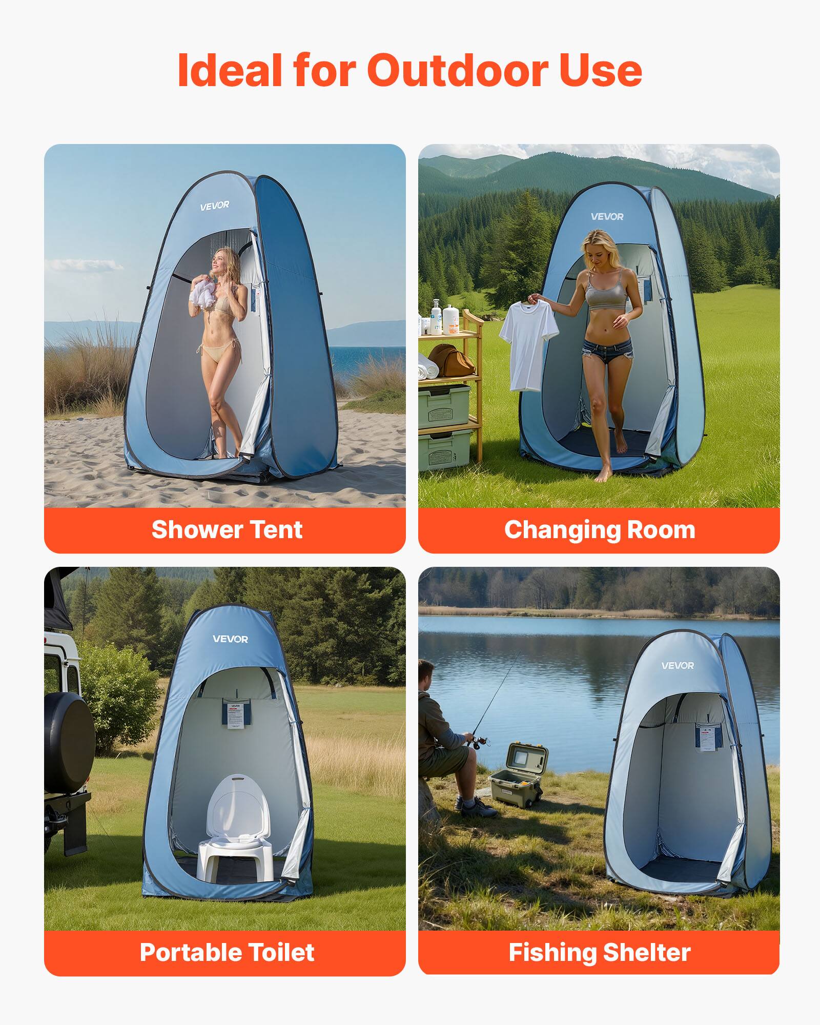 Ideal for Outdoor Use

- Shower Tent
- Changing Room
- Portable Toilet
- Fishing Shelter