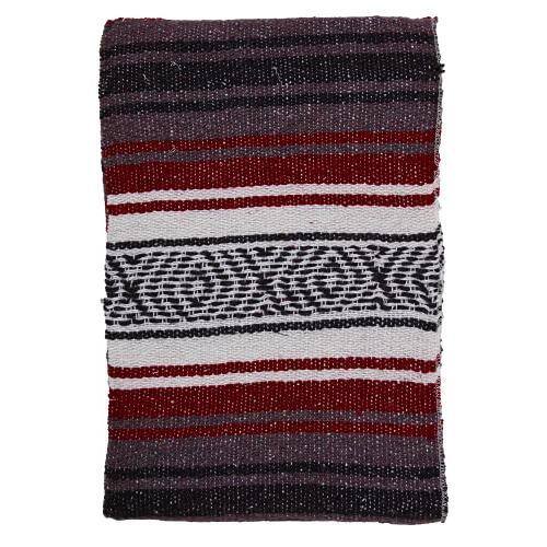 Front. Earthley Blooms - Mexican Yoga Blanket | Colorful Falsa Serape Park Picnic Beach Patio Soft Woven Saddle Boho Home Decor (bei... - Burgundy-51" x 74".