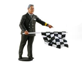 Le Mans Miniatures - 1950-1970's Director of the Course Standing with Checker Flag Figurine for 1/18 by Lemans Miniatures