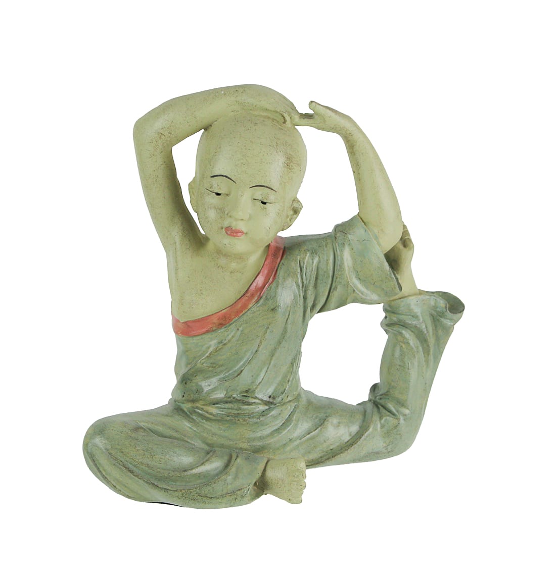 Contrast Inc. - Stunning Aged Finish Child Monk Yoga Pigeon Pose Statue 8 Inches High - Beige
