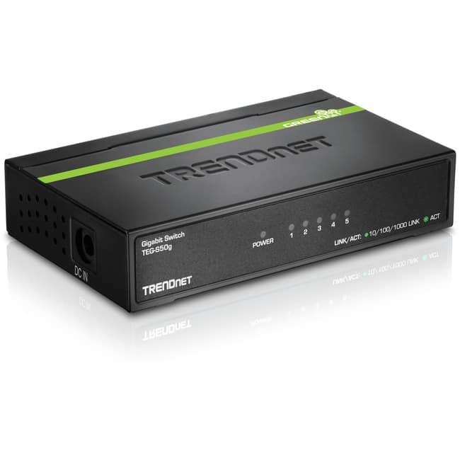 Trendnet - 5-Port Mini Gigabit Switch, TEG-S50g, GREENnet Technology, NDAA + TAA Compliant, Desktop Metal Ethernet Network - Unknown