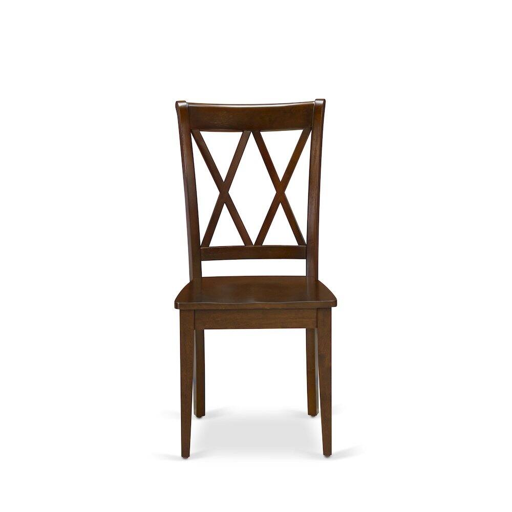Alt View 1. East West Furniture - CLC-ESP-W Clarksville Double X-back chairs in Espresso finish - Espresso.