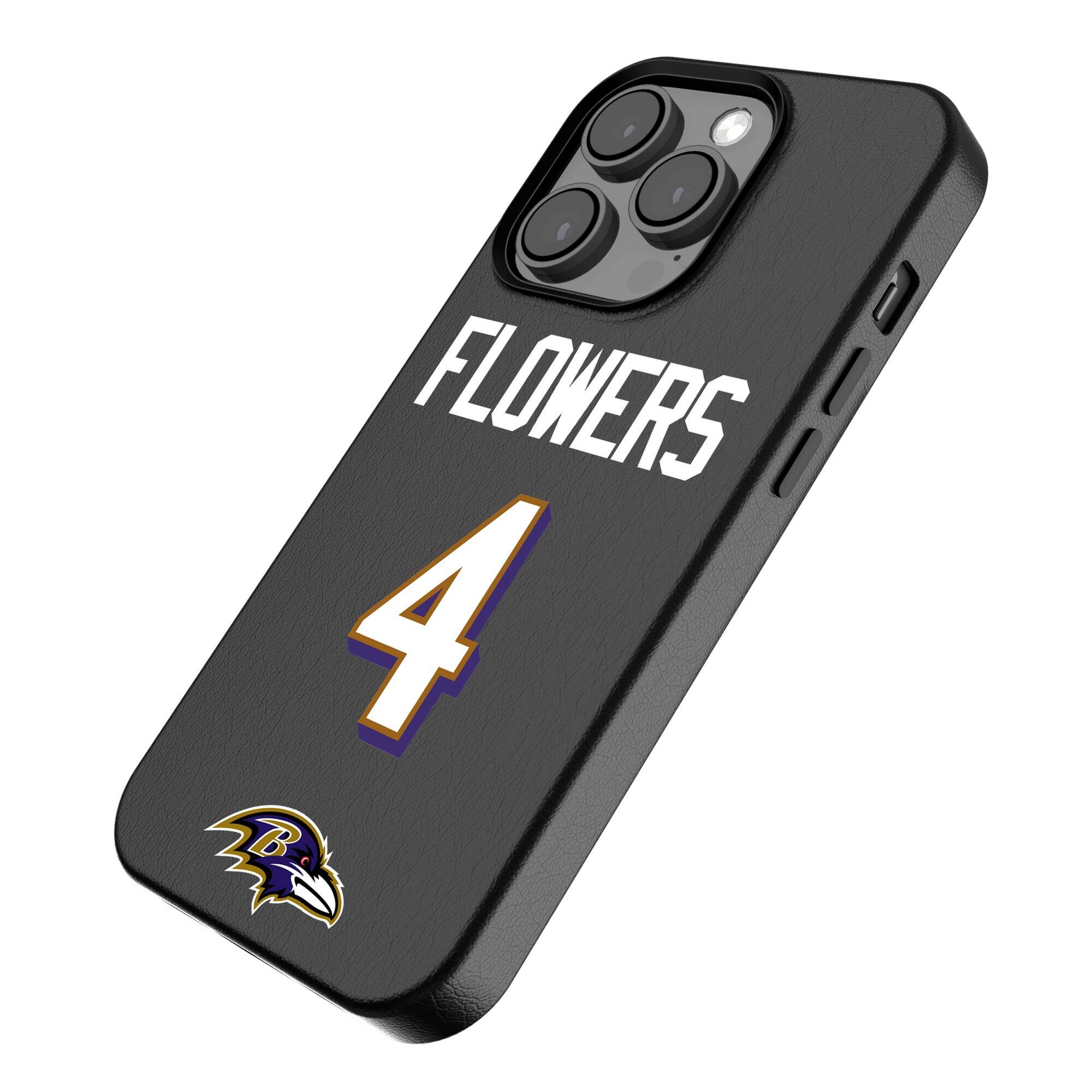 Alt View 1. Keyscaper - Zay Flowers-Black Baltimore Ravens iPhone Magnetic Bump Case - 14 Pro - Black.