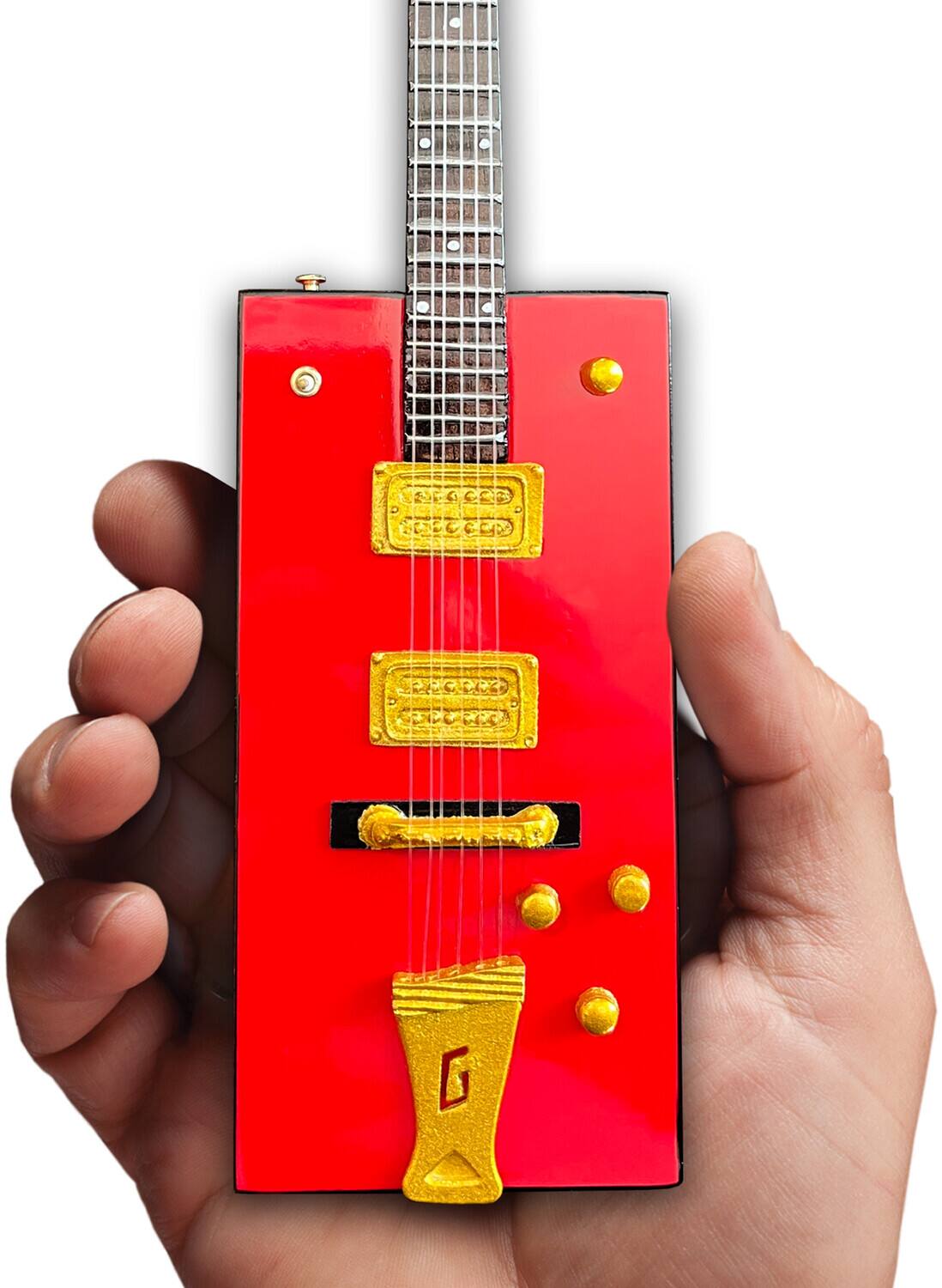 Axe Heaven -Bo Diddley - Bo Diddley Signature Firebird Red Gretsch G6138 Box Mini Guitar Replica - Collectibles