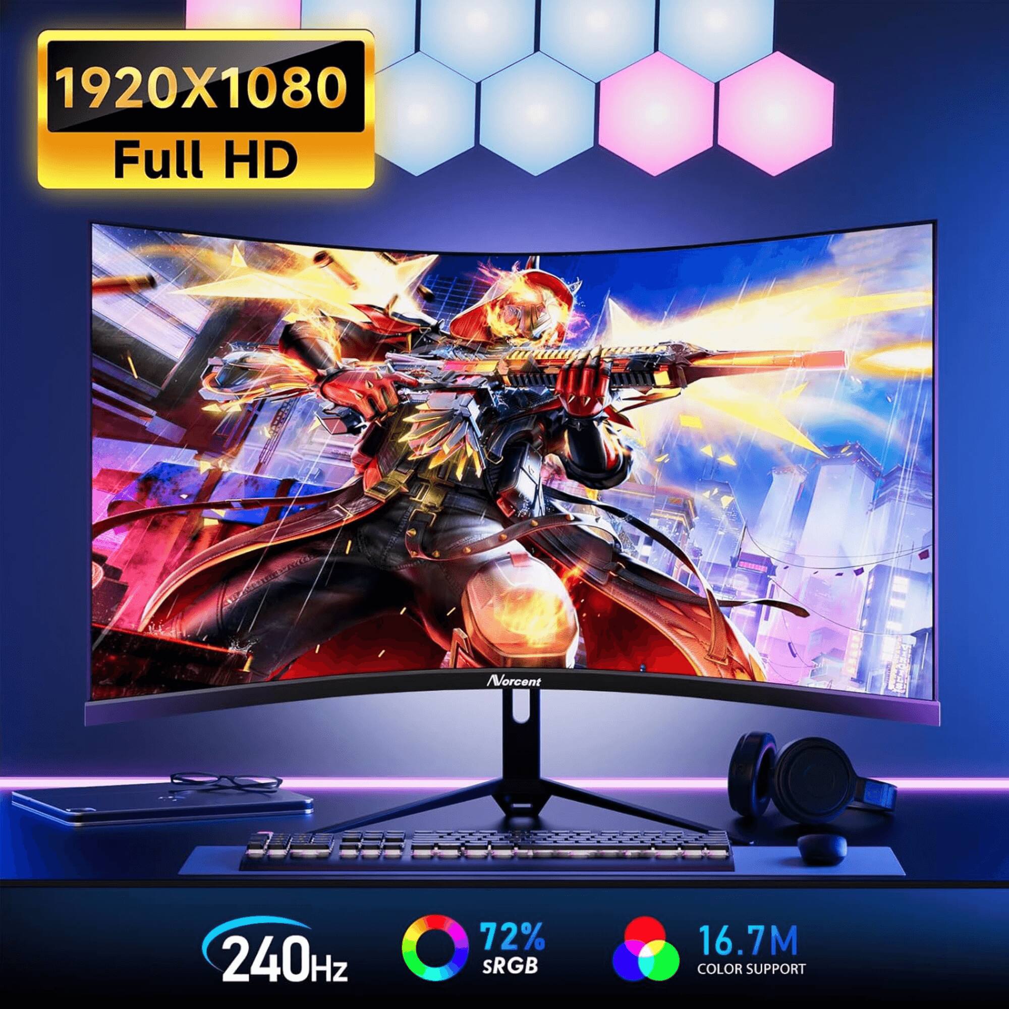 1920x1080 Full HD  
240Hz  
72% sRGB  
16.7M COLOR SUPPORT