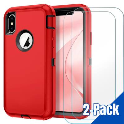 Entronix iPhone XS Max Bundle Heavy Duty Case with Clear Screen