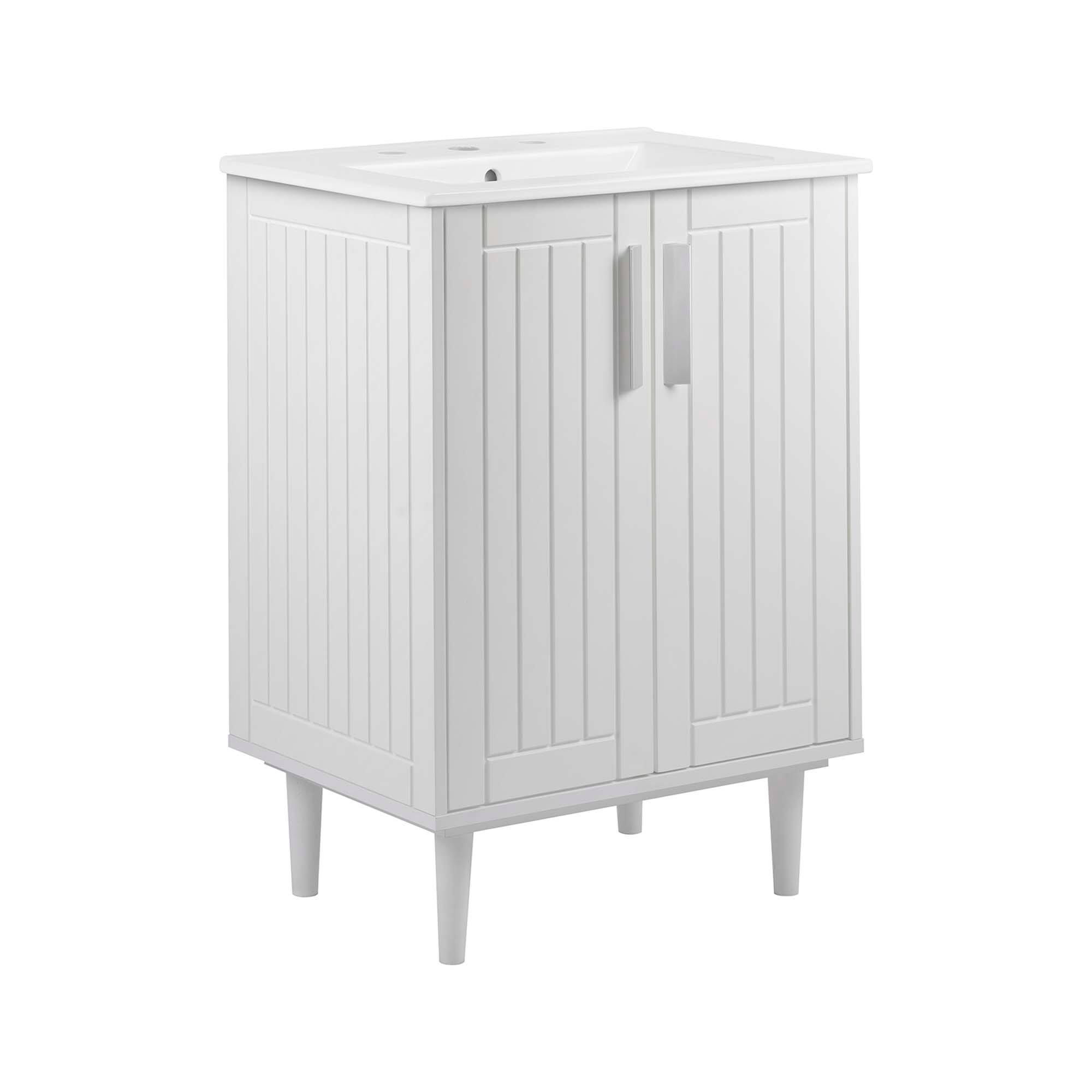 Angle. Modway - Augusta 24" Bathroom Vanity by Modway - White White.