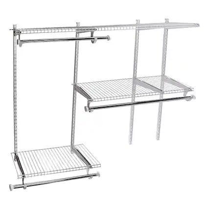 Front. RubberMaid - Rubbermaid Configuration 3-6 Feet Custom DIY Closet Storage Organizer Kit, White - White.