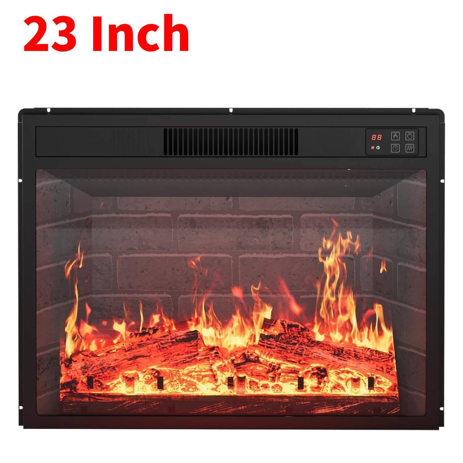 Qeetex - 23 Inch Built-in Electric Wall Fireplace with Touch Screen and Brightness Control for Bedroom, Living Room