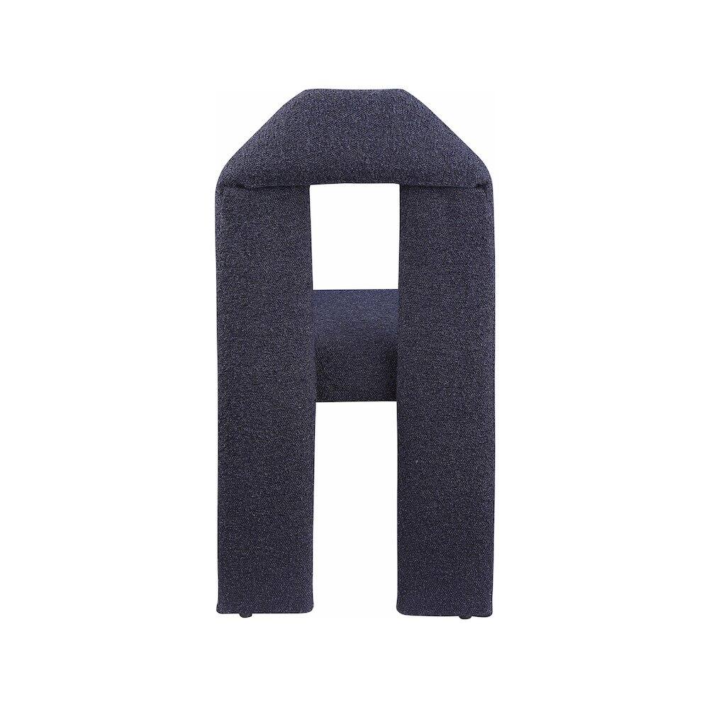 Alt View 3. Meridian Furniture - Bennett Navy Boucle Fabric Dining Chair, Set of 2 - Blue.