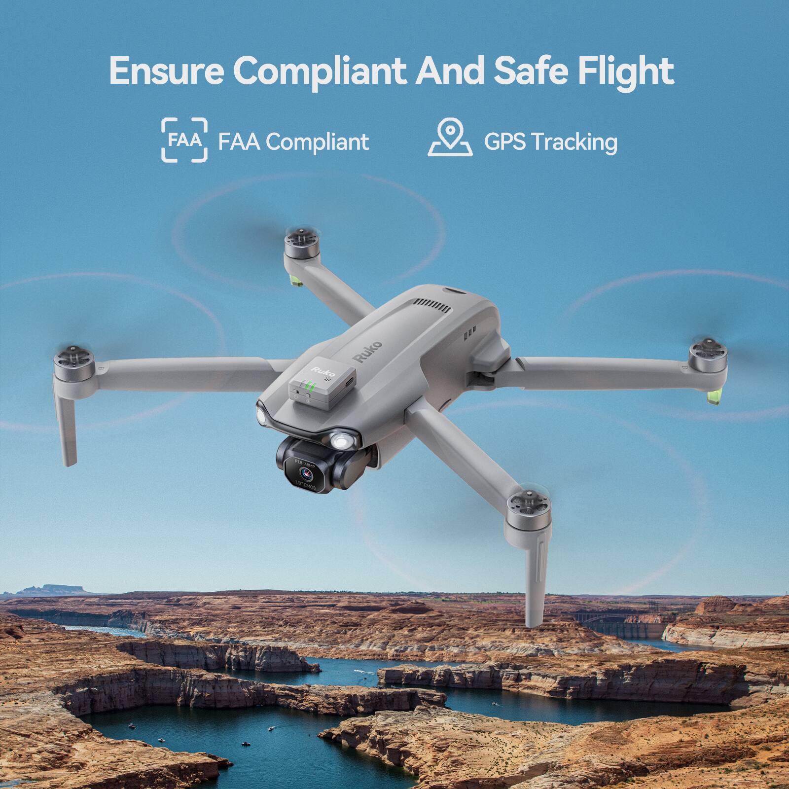 Ensure Compliant And Safe Flight

FAA FAA Compliant

GPS Tracking

Ruko Ruko $112 100%