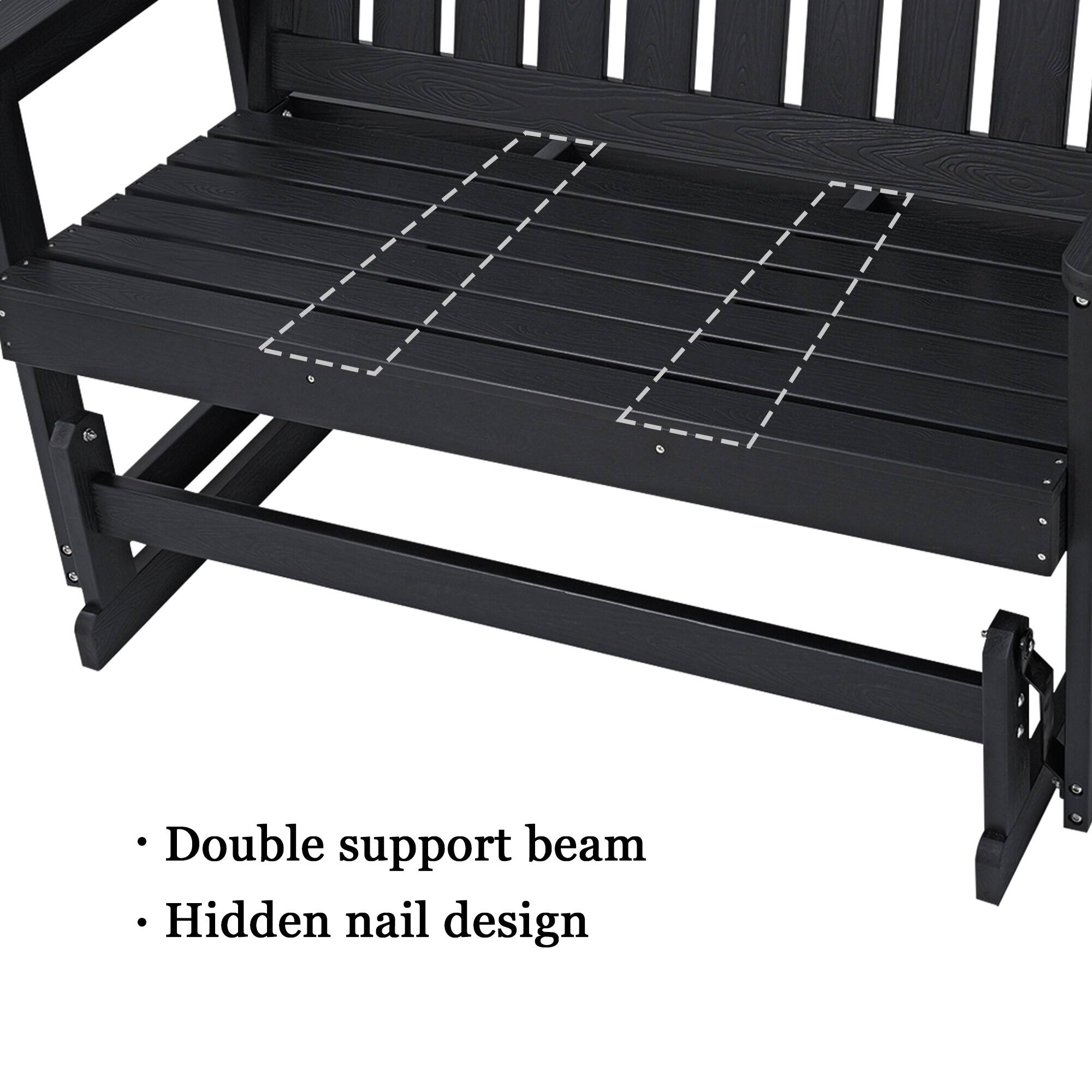 - Double support beam
- Hidden nail design