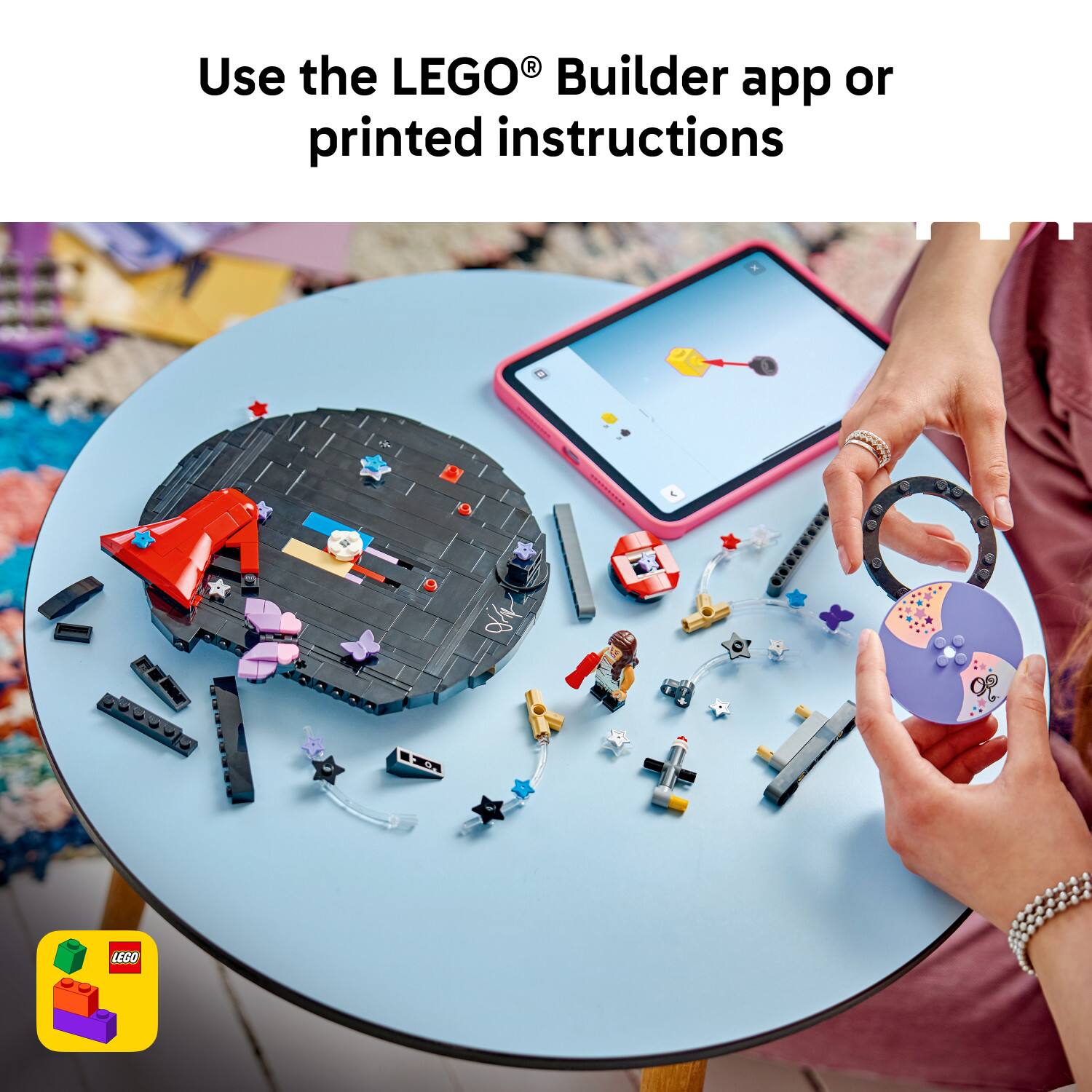 Use the LEGO® Builder app or printed instructions