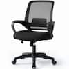 Front. Celtoss - Ergonomic Office Chair, Mesh Desk Chair with Lumbar Support, Mid-Back, Armrests & Swivel Base - Black.