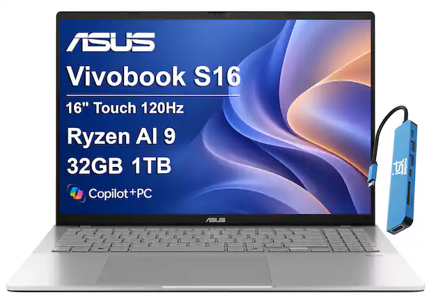 ASUS Vivobook S16 16" Touch 120Hz Ryzen AI 9 32GB 1TB Copilot+P PC