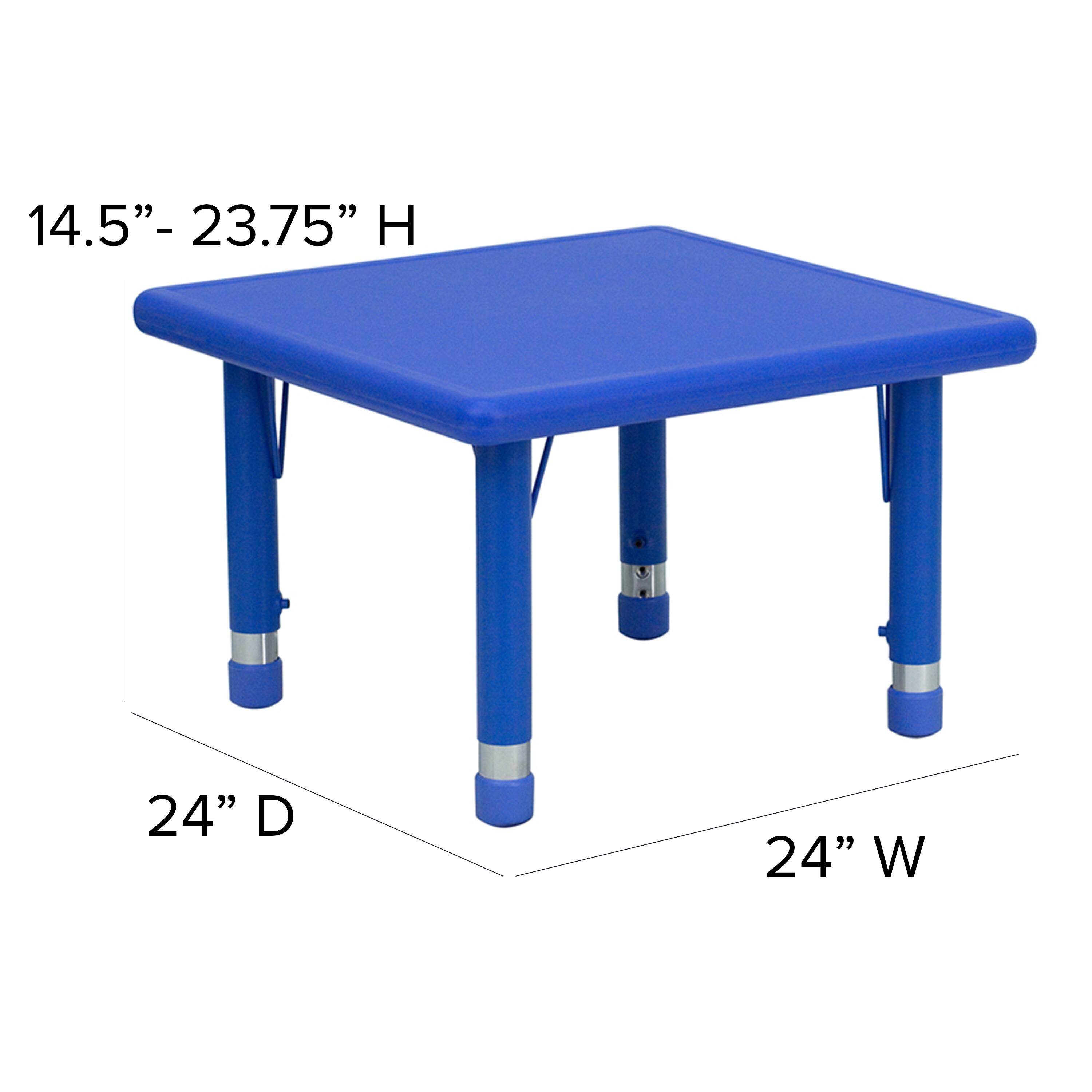 Alt View 15. Alamont Home - 24" Square Plastic Height Adjustable Activity Table Set with 4 Chairs - Blue.