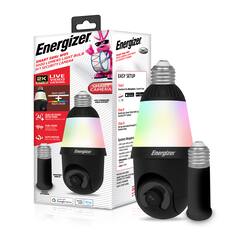 Energizer Smart 5GHz WiFi 1000 Lumens Light P/T Security Camera
- 2K Quad HD Live Video Viewing
- Multi-White and Multi-Color
- Built-in Smart AI Motion Detection
- Dual Band (2.4GHz & 5GHz)
- Auto Motion Pan & Tilt Tracking
- Weather Resistant
- Fits Standard Bulb Socket
- Works with Google Home and Alexa
Easy Setup:
1. Download the Energizer Connect App
2. Install Smart 5GHz WiFi Light P/T Security Camera
3. Connect and control through the App
System Requirements:
- WiFi router with an internet connection
- Dual 2.4GHz & 5GHz network bands
- Operating System: iOS 10.0 or later, Android 5.0 or later
- iOS Smartphone, Android Smartphone
- Input: 100V-240V
Package Includes:
- Smart 5GHz WiFi Light Bulb
- Security P/T Camera
- Socket Extender
- Quick Start Guide
Energizer