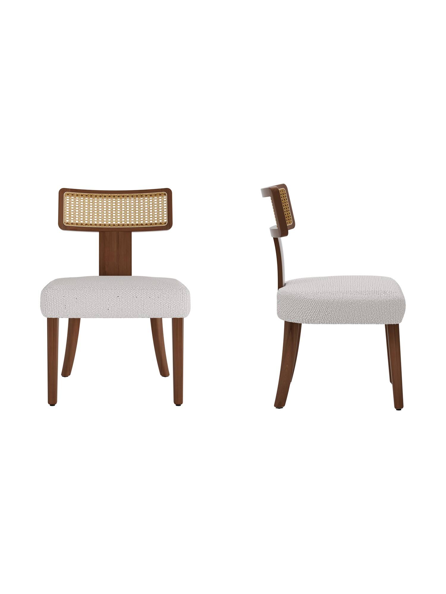 Alt View 7. PexFix - Solid Wood & Rattan Dining Chairs Set of 2, Mid Century Modern Accent Chairs for Kitchen, Dining Room - Walnut.