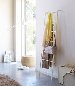 Yamazaki Home - Leaning Storage Ladder (63" H) - Steel - White
