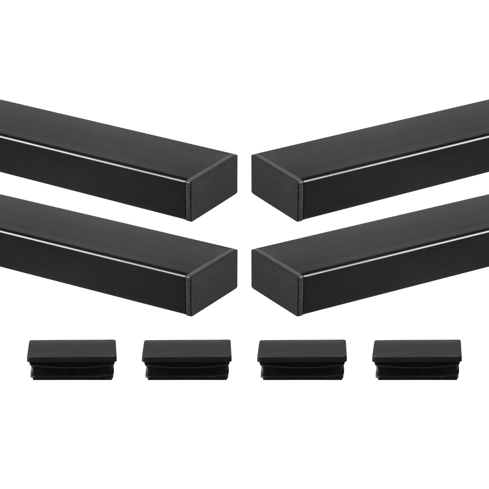 Alt View 5. VEVOR - 4 Pack 6.5 ft Stainless Steel Handrail, Rectangular Top Stair Deck Hand Rail for Outdoor/Indoor Steps with End Cap - black.