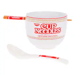 Silver Buffalo - Nissin Cup Noodles 20-Ounce Ramen Bowl and Chopstick and Spoon Set - Multi-Colored