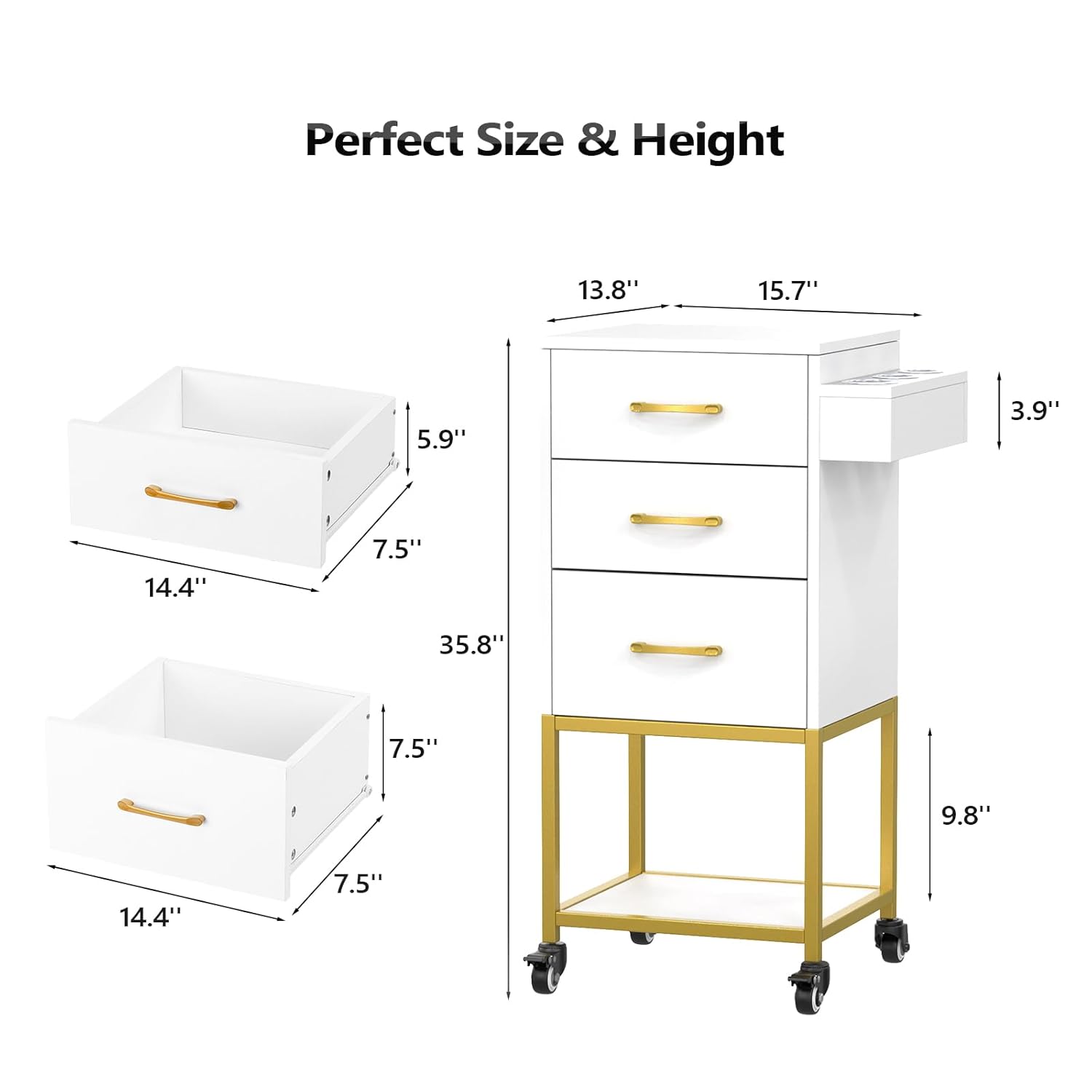 Perfect Size & Height

13.8" 15.7" 5.9" 3.9" 14.4" 7.5" 35.8" 7.5" 9.8" 14.4" 7.5"
