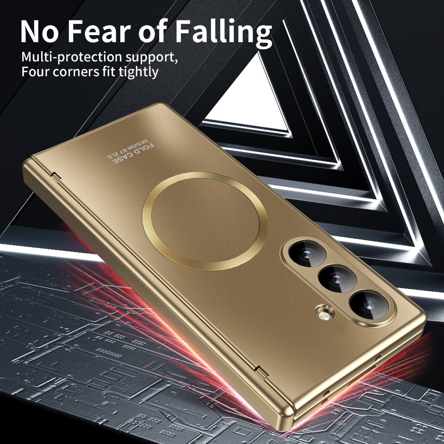 No Fear of Falling  
Multi-protection support,  
Four corners fit tightly  

BY DESIGN FOLD ZLS CASE