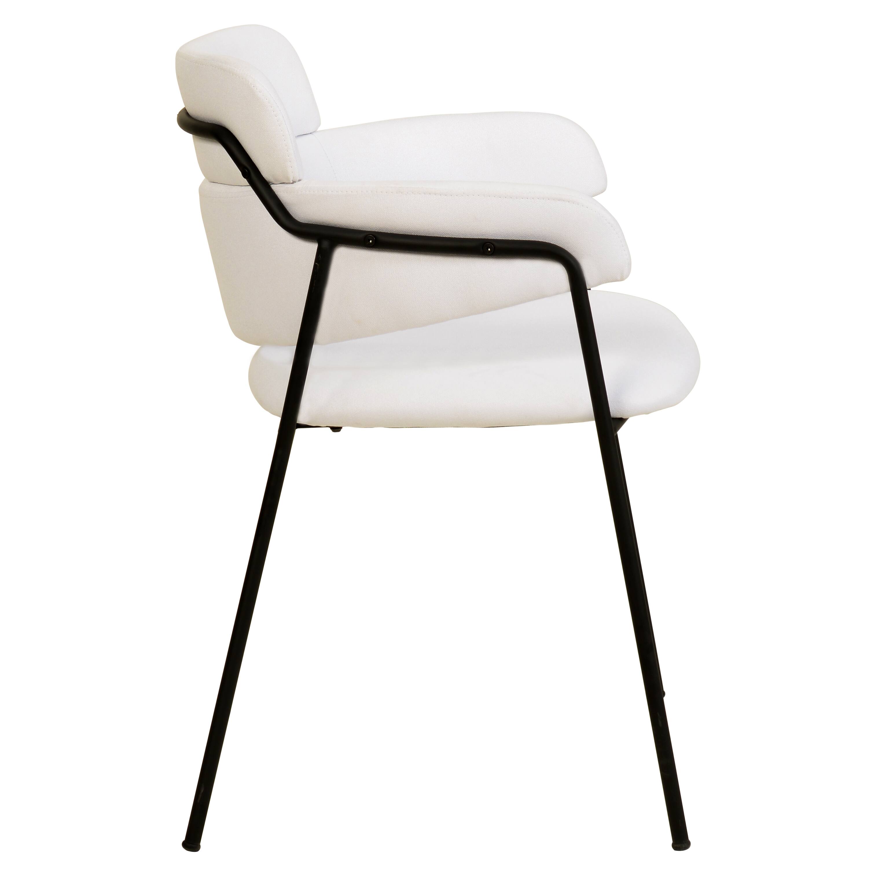 Alt View 4. LeisureMod - Axis 4-PCS Ergonomic Dining Chair with Stainless Steel Base & Scratch-Resistant Floor Glides - White.