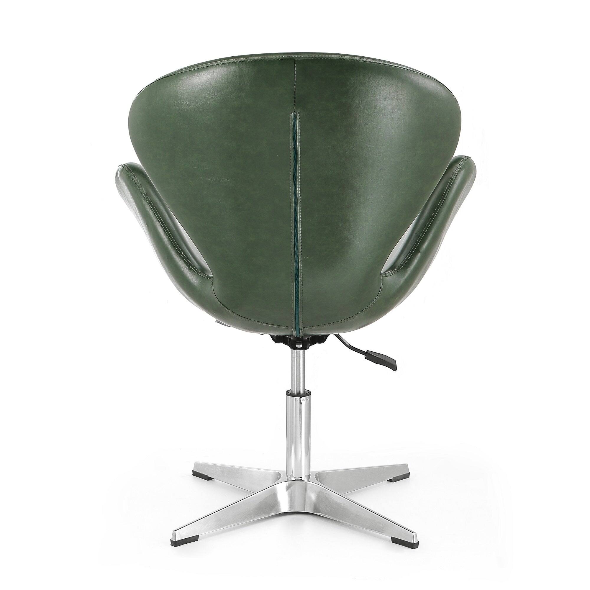 Alt View 3. Manhattan Comfort - Raspberry Modern Upholstered Swivel Lounge Chair - Forest Green.