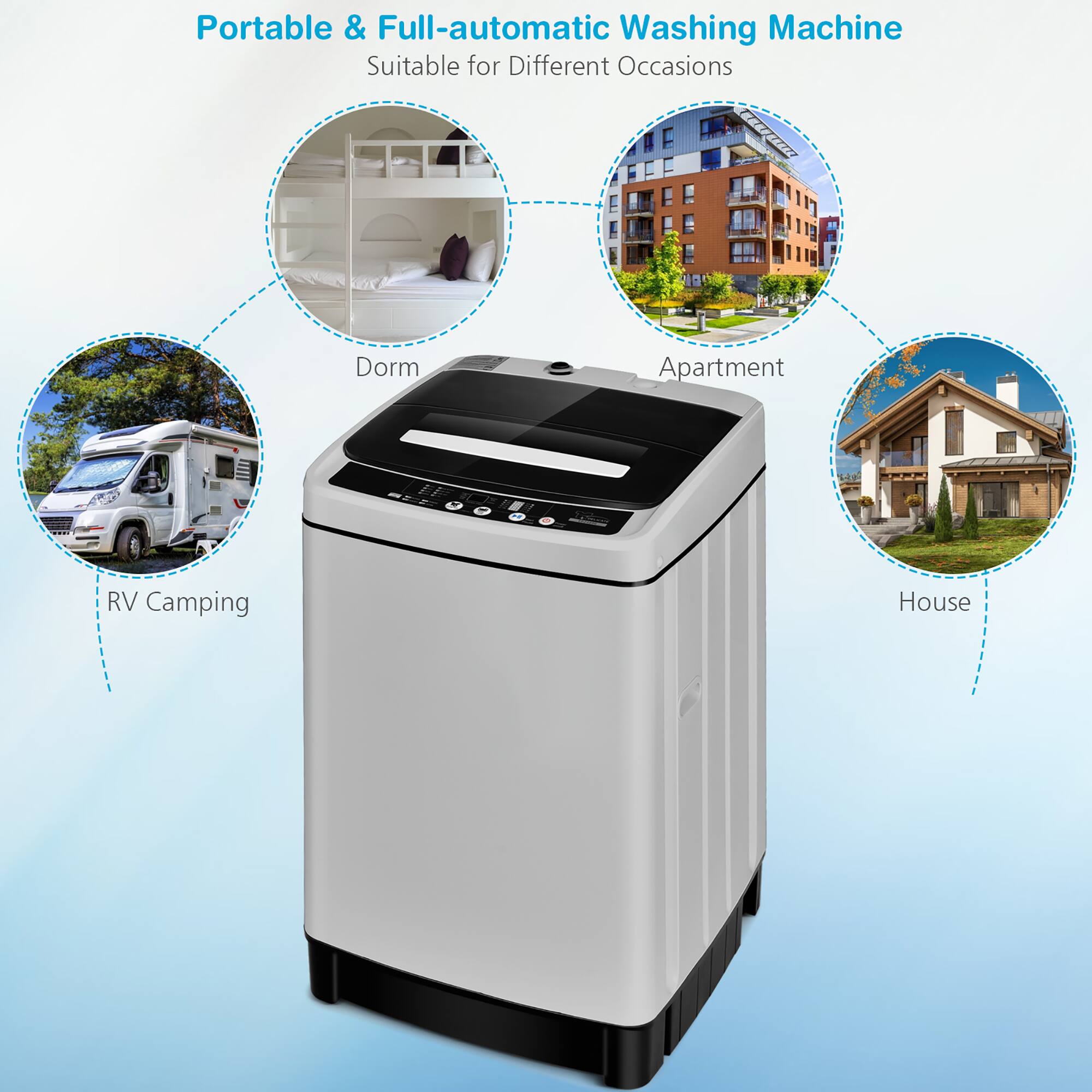 Portable & Full-Automatic Washing Machine Suitable for Different Occasions: Dorm, Apartment, B RV Camping, House