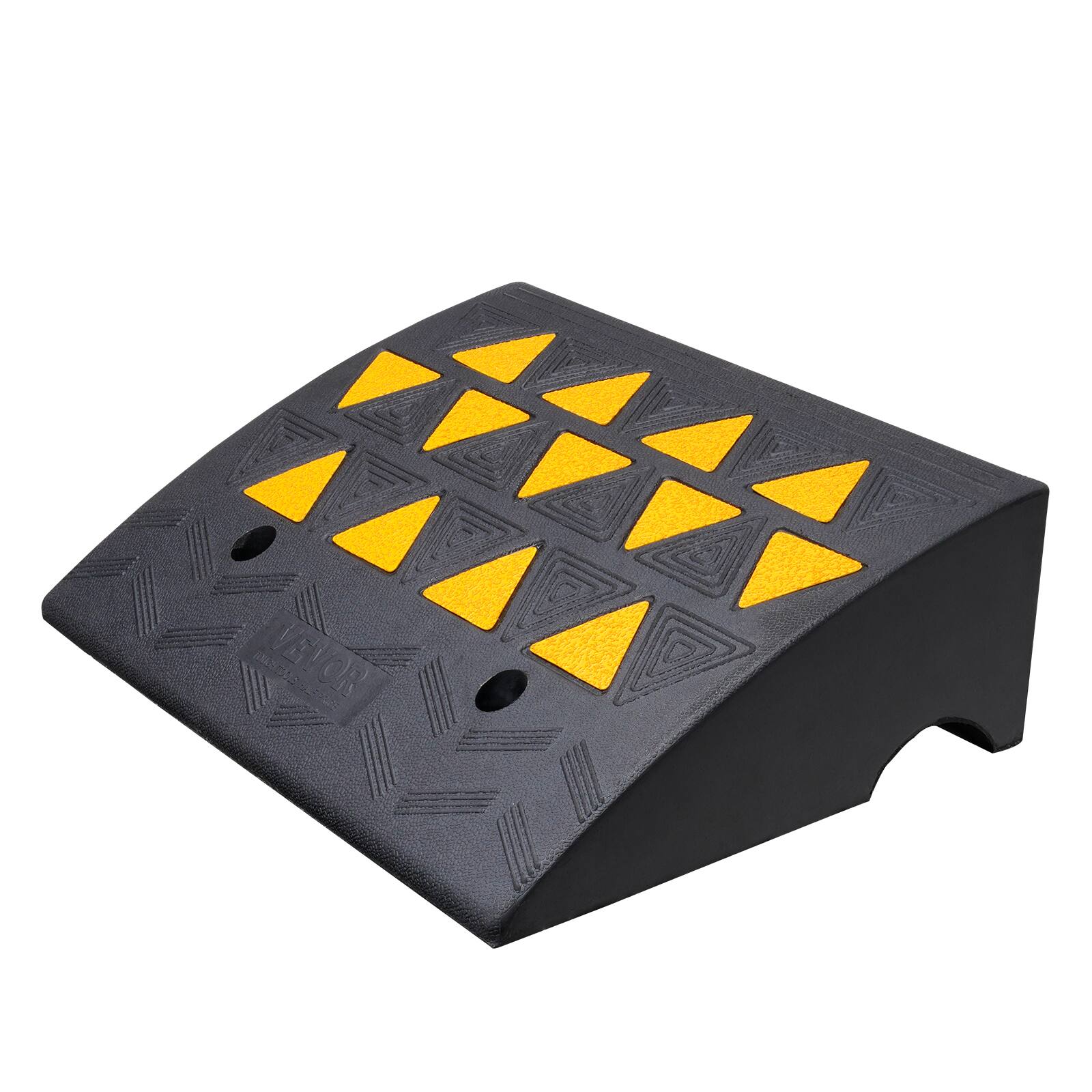 Alt View 5. VEVOR - Rubber Curb Ramp 6" Rise Height Sidewalk Curb Ramp, 14.6" Width 19.3" Length Driveway Ramp for Curb, 15T Heavy Duty - Black.