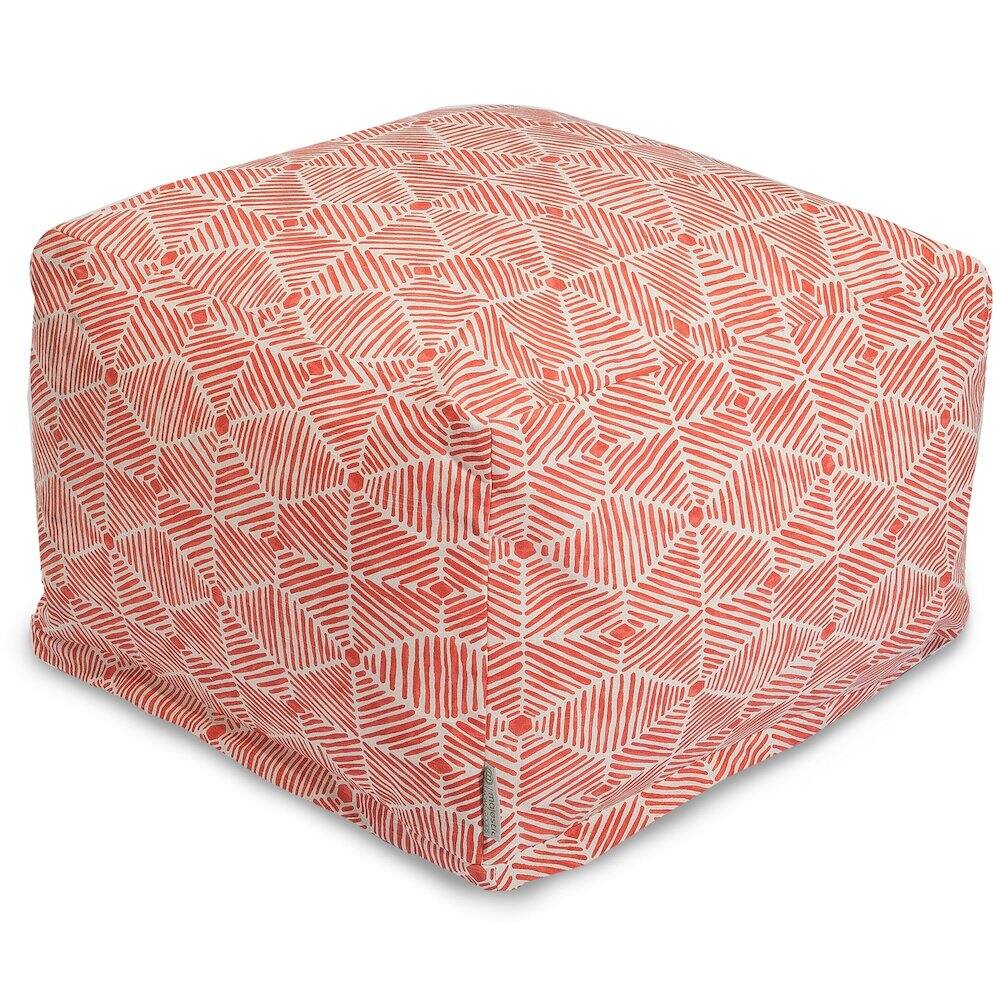 Front. Majestic Home - Ottoman Pouf Charlie Salmon - Pink.