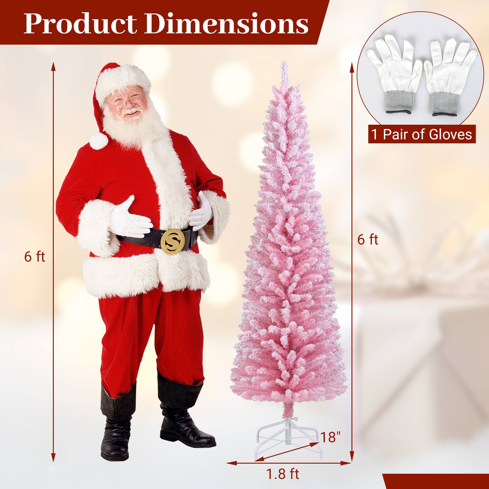 Product Dimensions

- 1 Pair of Gloves
- 6 ft
- 18"
- 1.8 ft